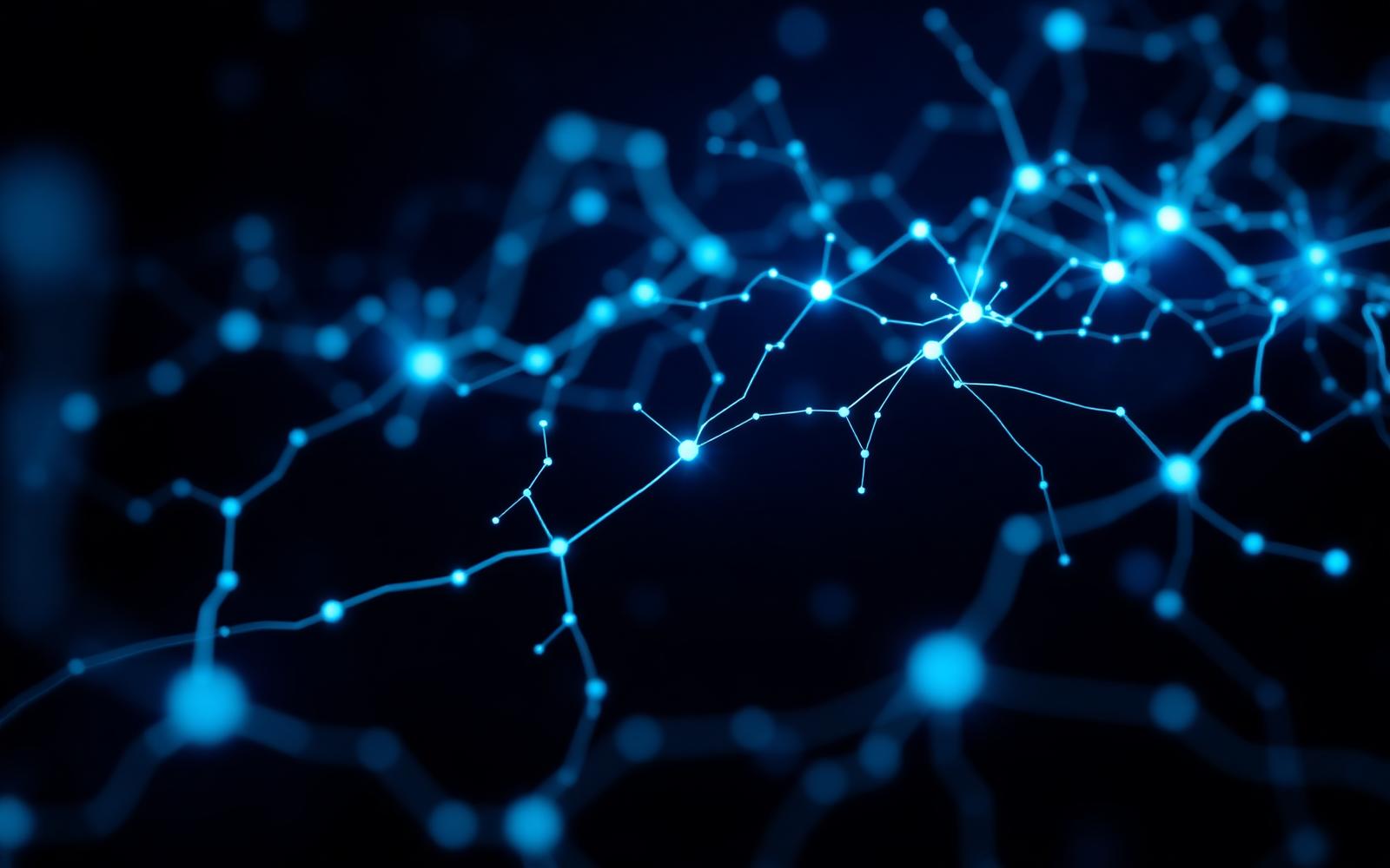 Abstract illustration of connected glowing pathways suggesting neural connections.