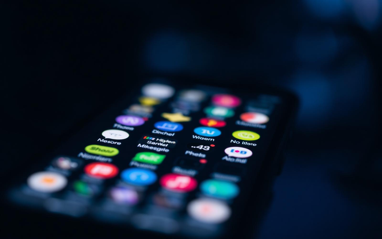 A phone screen glowing in a dark room with several notifications on it.